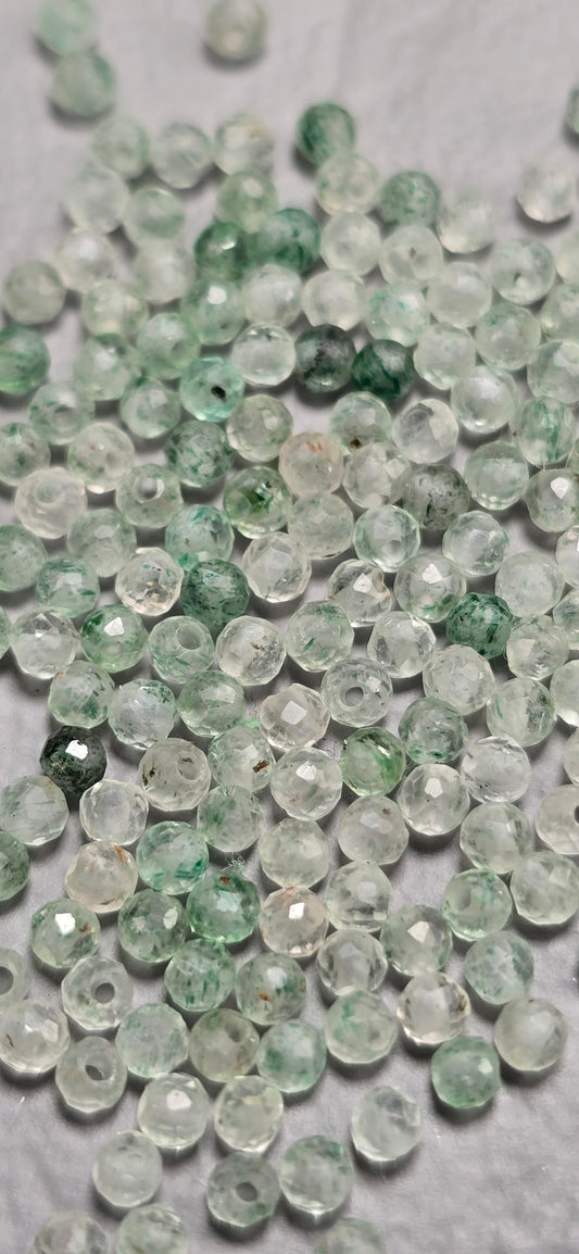 Dyed Green & Clear Unknown Beads - Facet