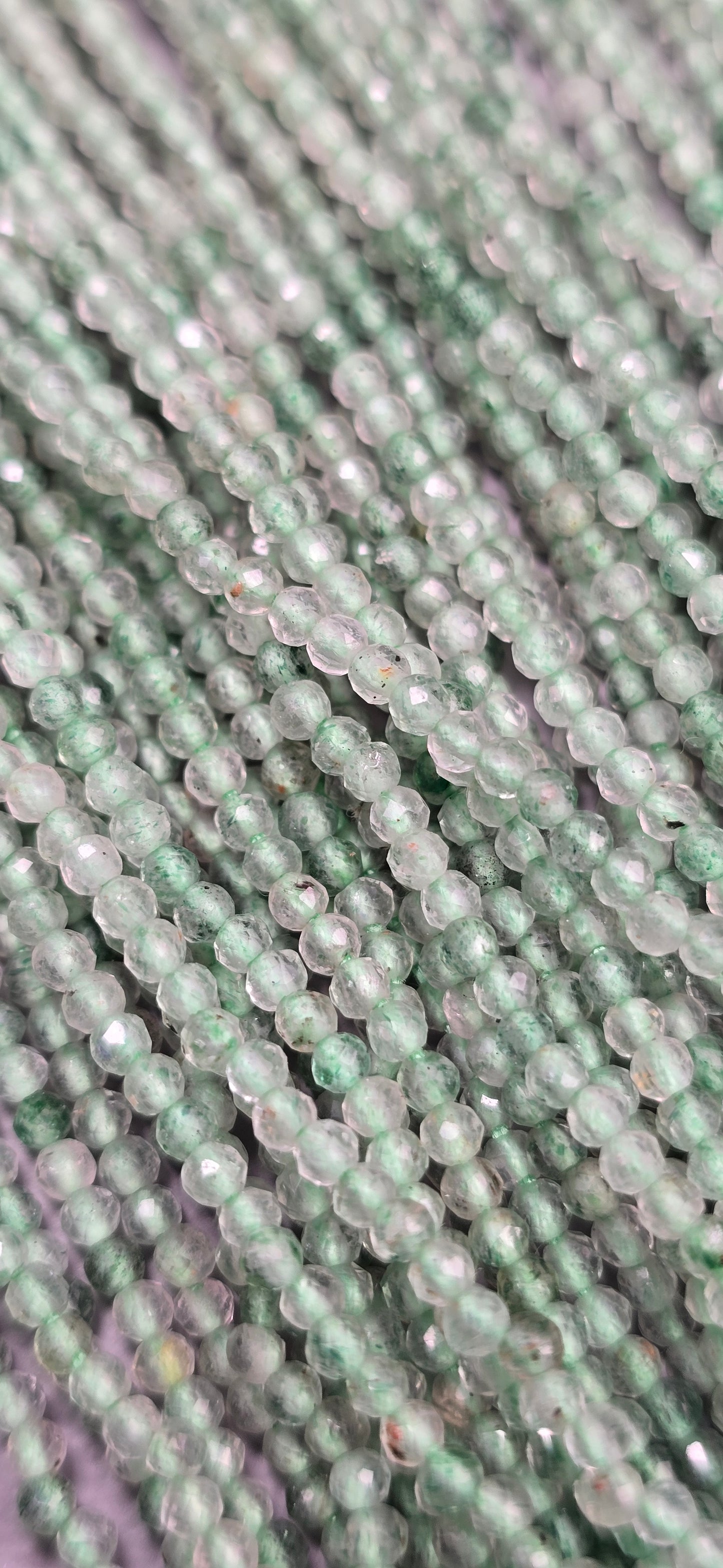 Dyed Green & Clear Unknown Beads - Facet