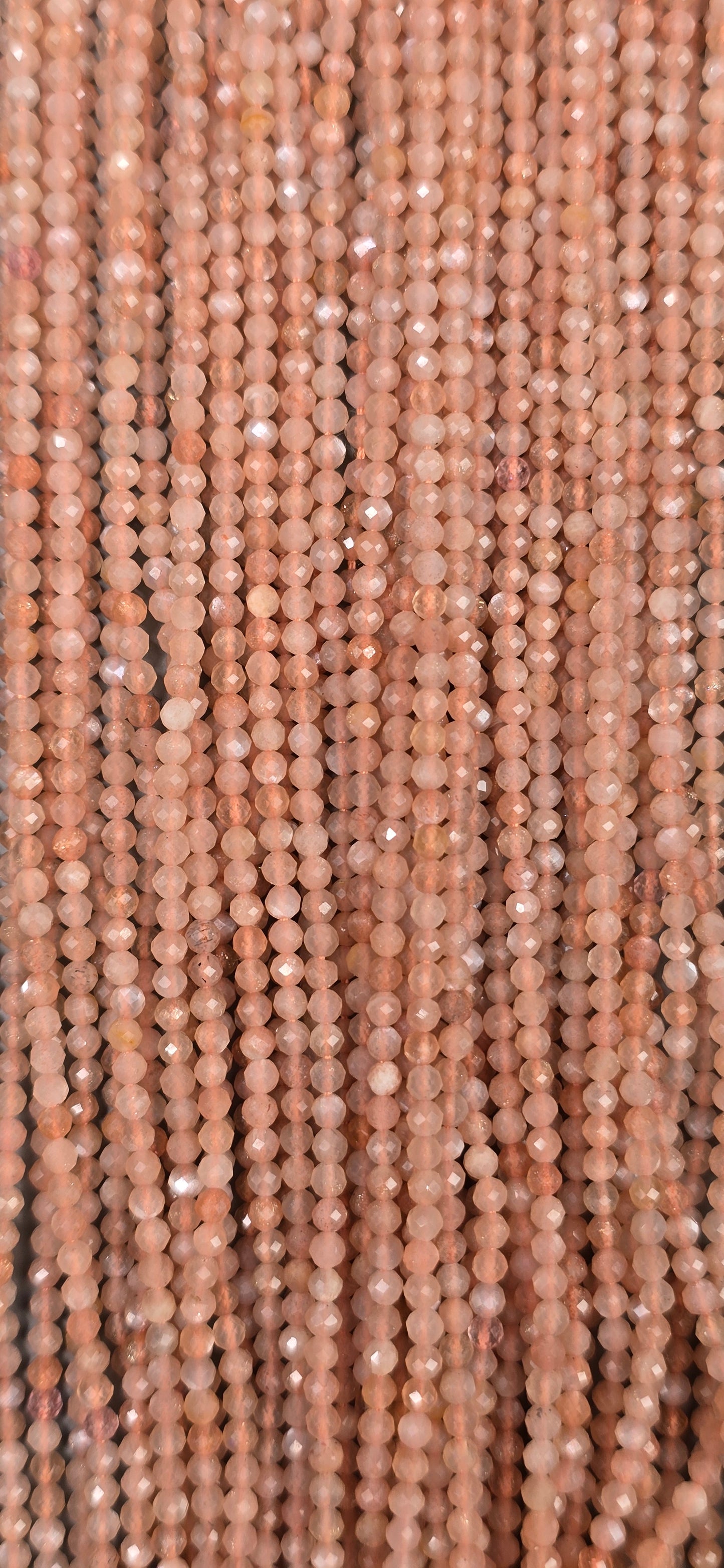 Peach Moonstone Beads - Facet