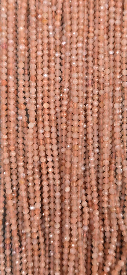 Peach Moonstone Beads - Facet