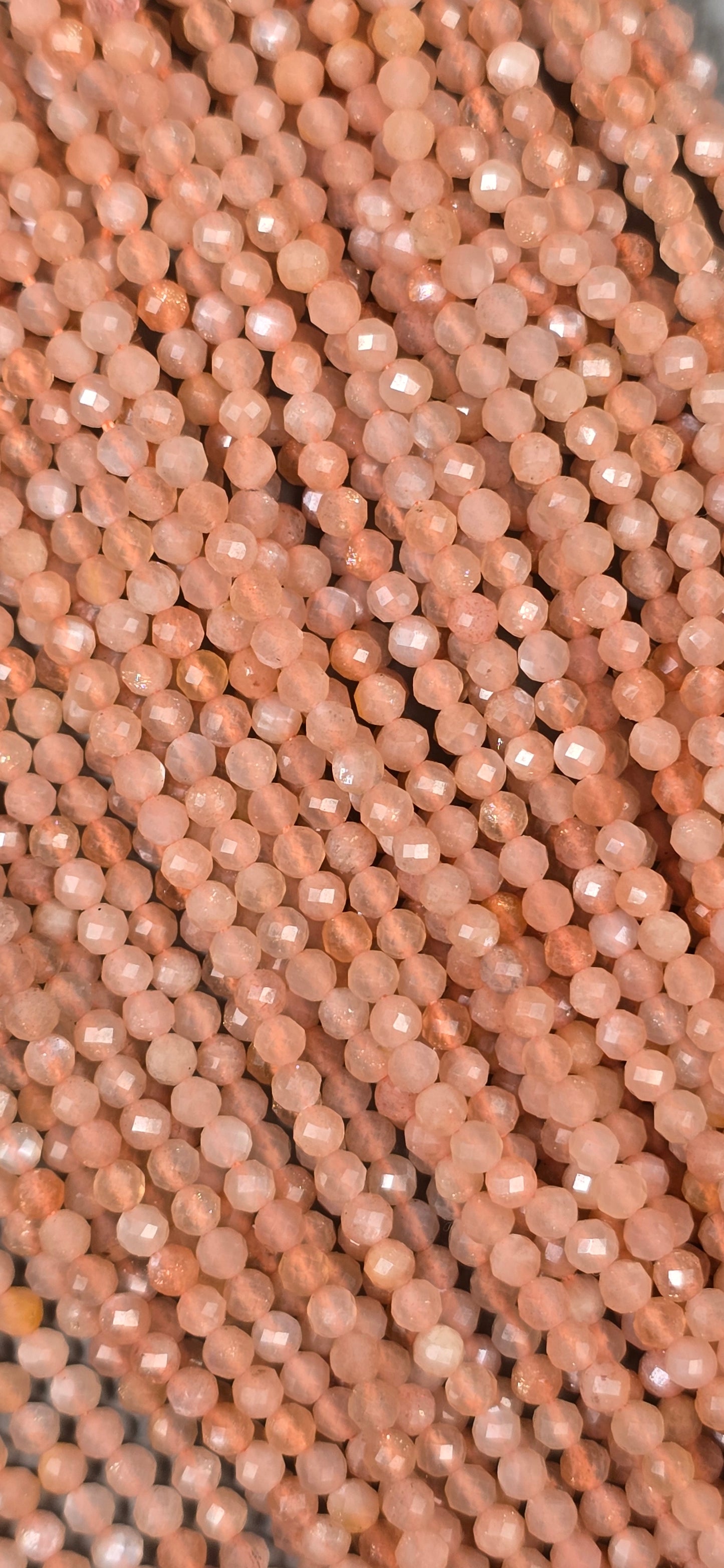Peach Moonstone Beads - Facet
