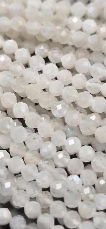 White Moonstone Beads - Facet