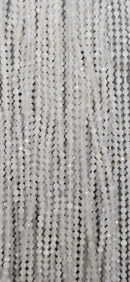 White Moonstone Beads - Facet