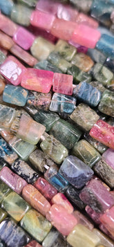 Multi Color Tourmaline Beads - Rectangle