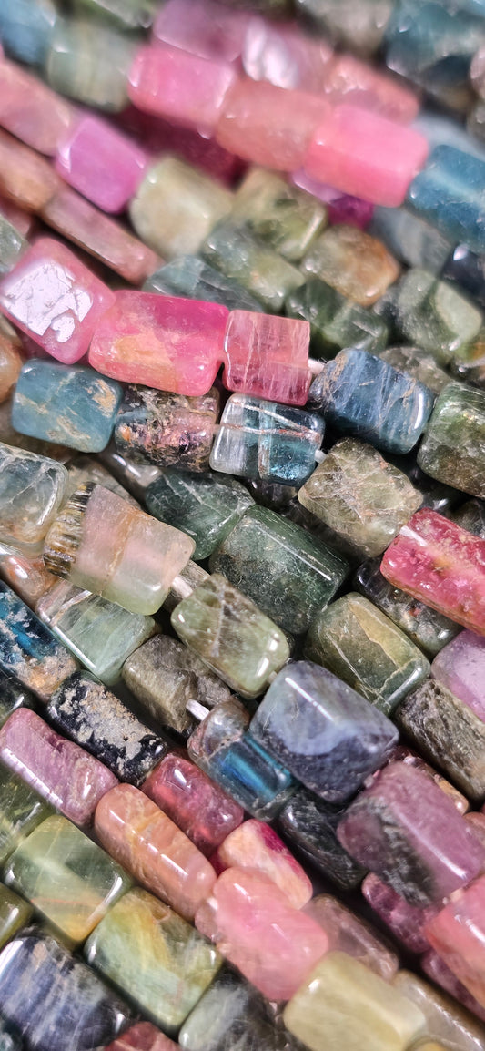 Multi Color Tourmaline Beads - Rectangle
