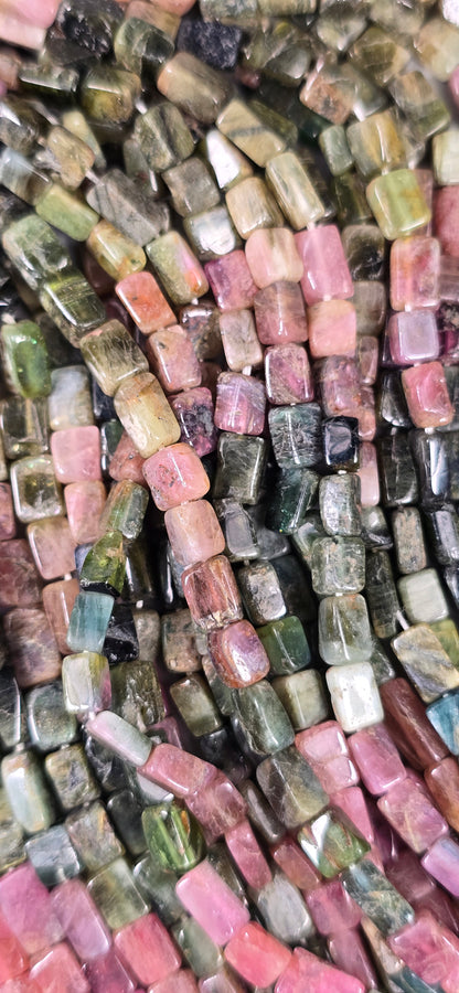 Multi Color Tourmaline Beads - Rectangle