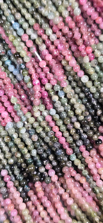 Multicolor Tourmaline Beads - Round