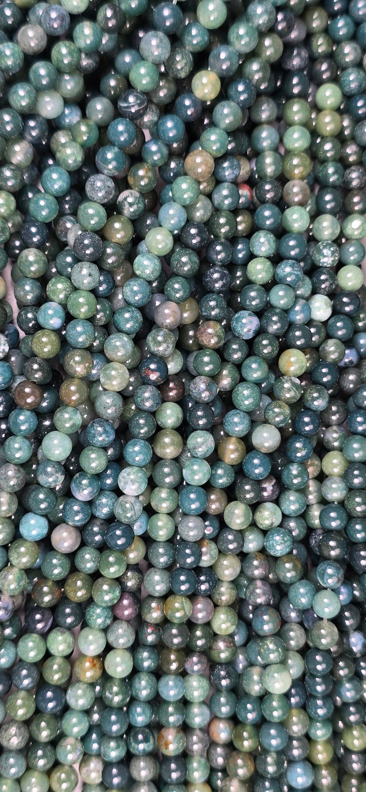 Moss Agate Beads - Round