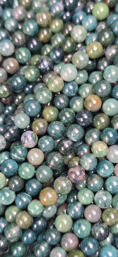 Moss Agate Beads - Round