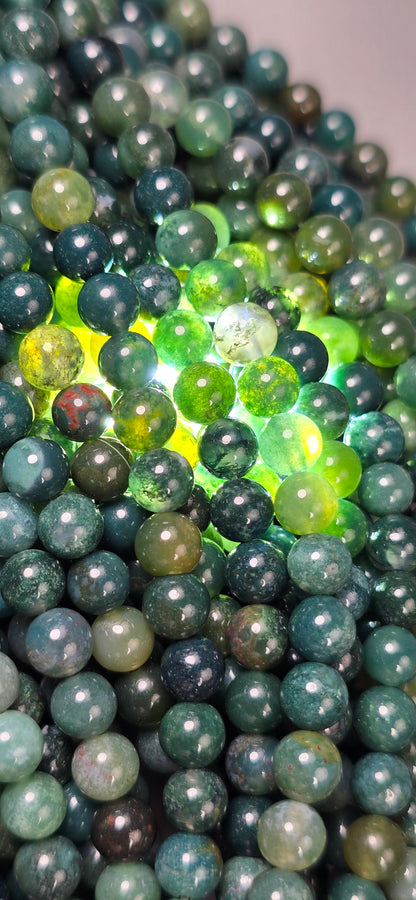 Moss Agate Beads - Round