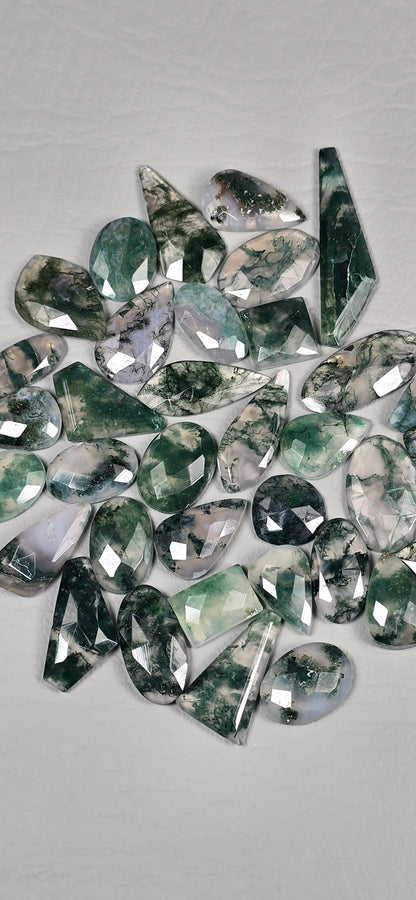 Moss Agate Faceted- Random Cabochon