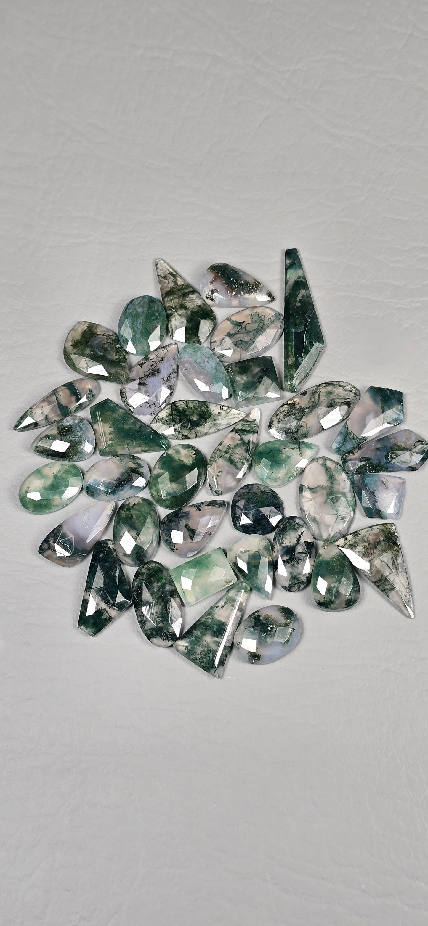 Moss Agate Faceted- Random Cabochon