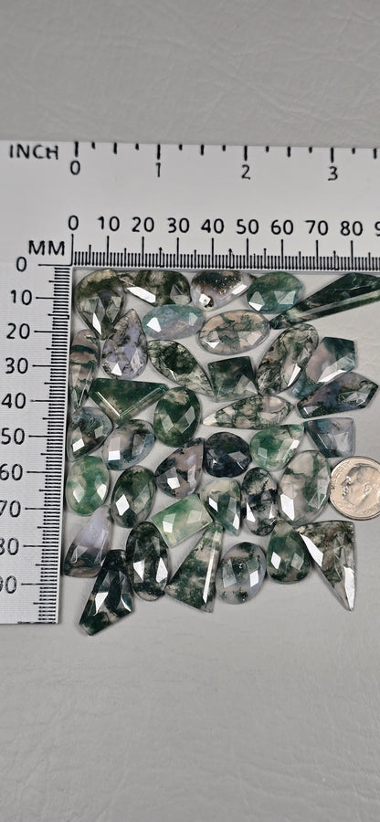 Moss Agate Faceted- Random Cabochon
