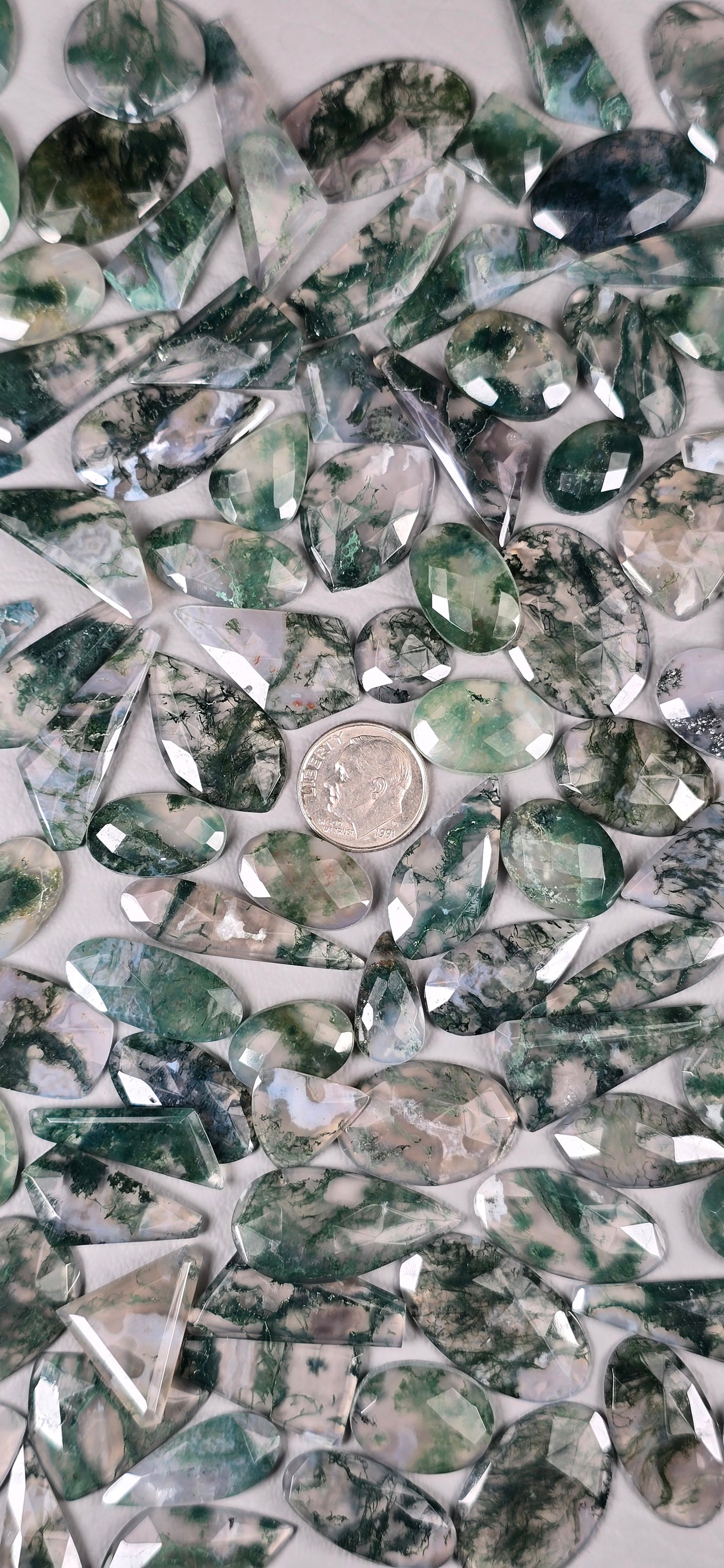Moss Agate Faceted- Random Cabochon