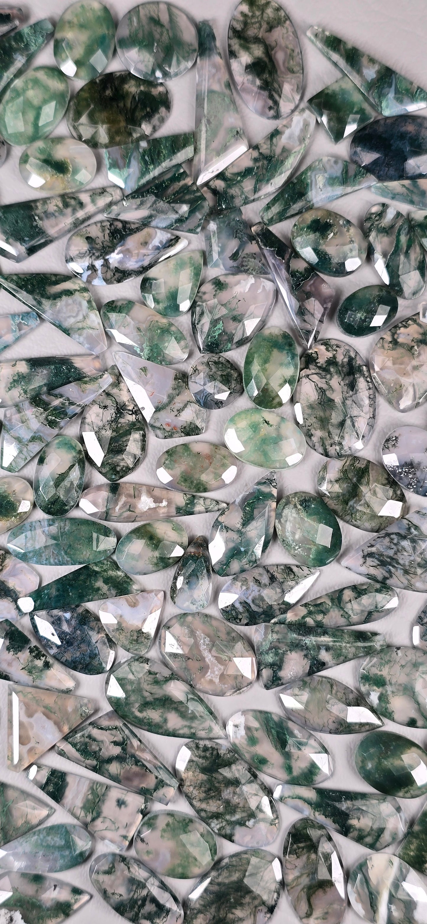 Moss Agate Faceted- Random Cabochon