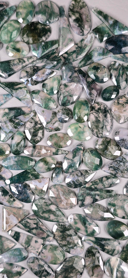 Moss Agate Faceted- Random Cabochon
