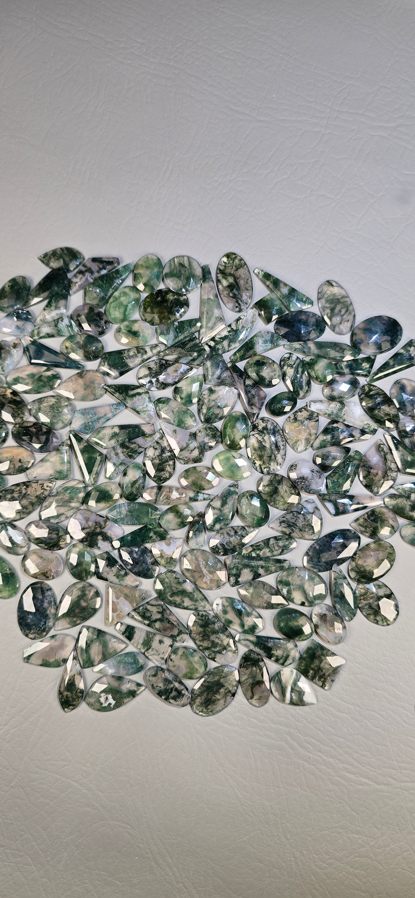 Moss Agate Faceted- Random Cabochon