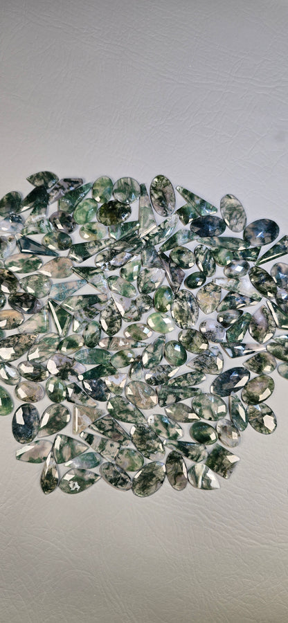Moss Agate Faceted- Random Cabochon