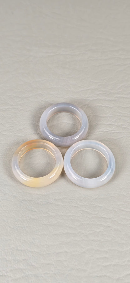 Chalcedony Rings - Grey / Clear