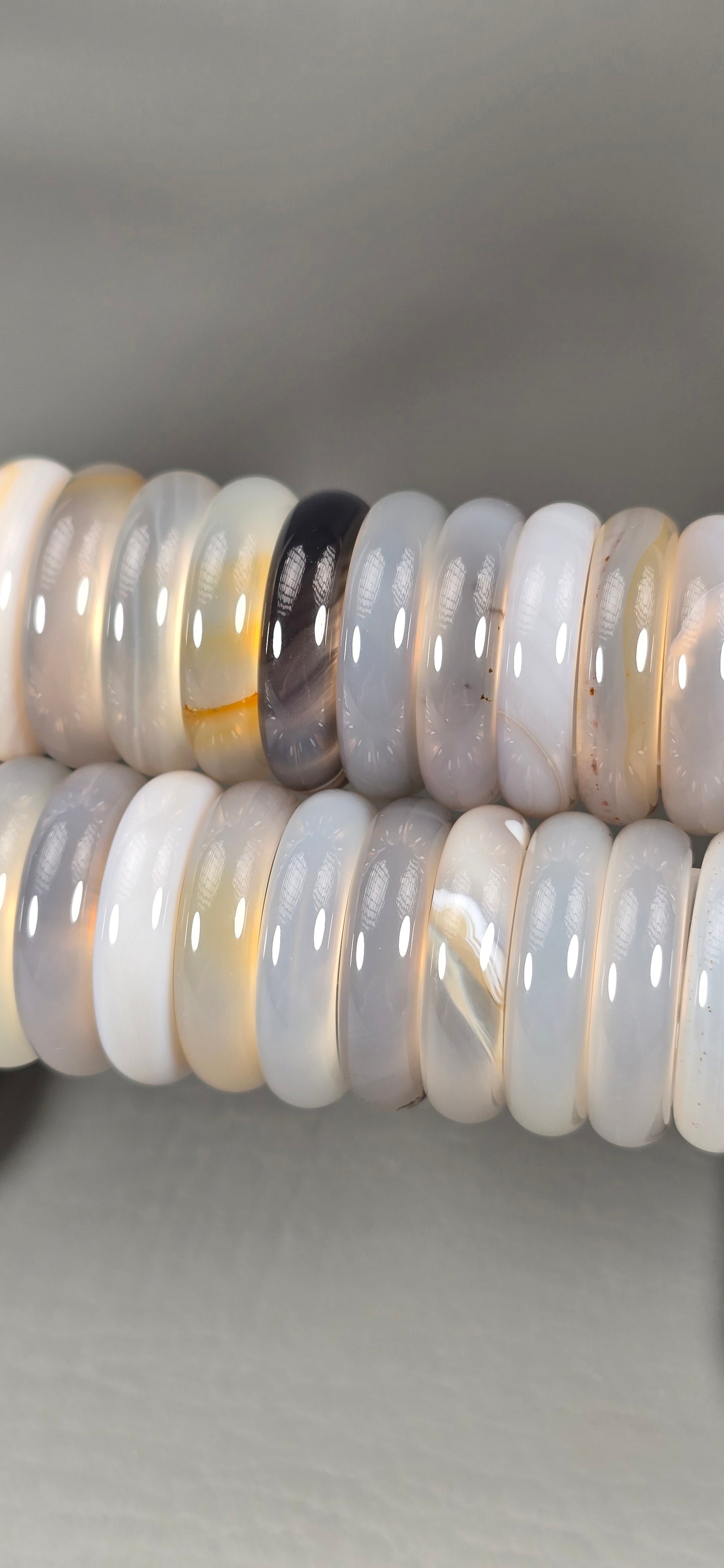 Chalcedony Rings - Grey / Clear